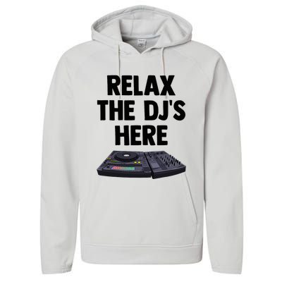 Relax The DjS Here Turntable Music Equalizer Performance Fleece Hoodie