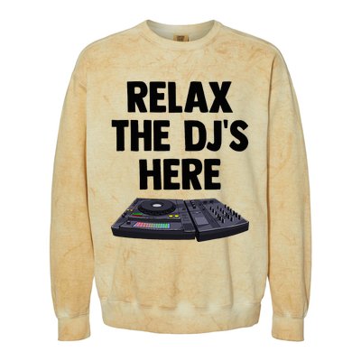 Relax The DjS Here Turntable Music Equalizer Colorblast Crewneck Sweatshirt