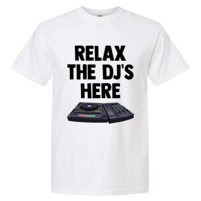 Relax The DjS Here Turntable Music Equalizer Garment-Dyed Heavyweight T-Shirt