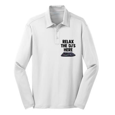 Relax The DjS Here Turntable Music Equalizer Silk Touch Performance Long Sleeve Polo