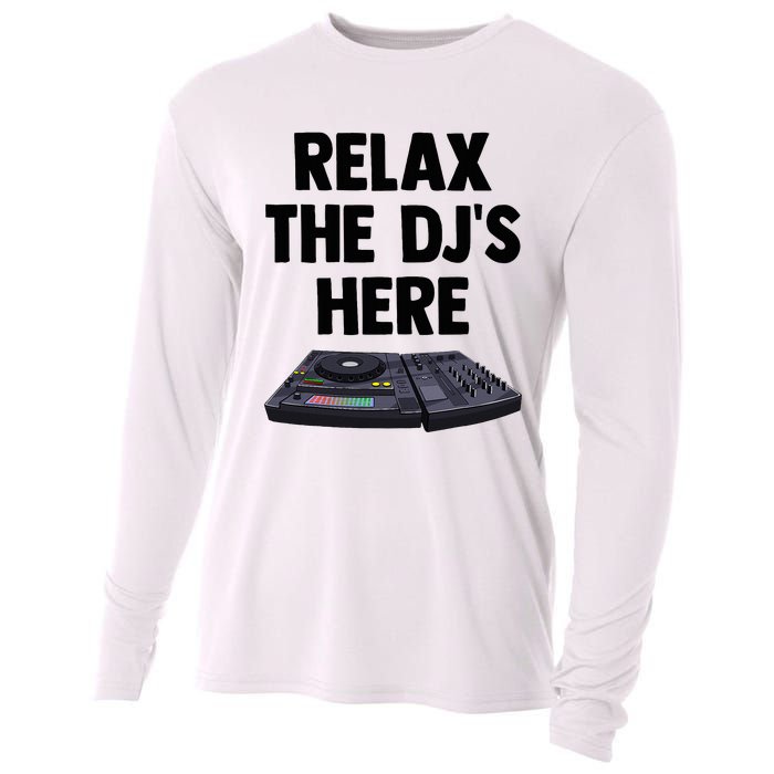 Relax The DjS Here Turntable Music Equalizer Cooling Performance Long Sleeve Crew