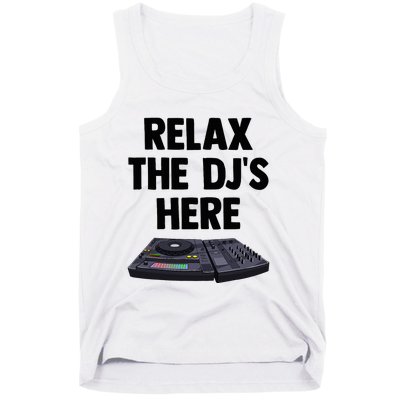 Relax The DjS Here Turntable Music Equalizer Tank Top