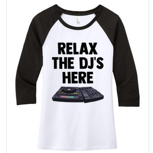 Relax The DjS Here Turntable Music Equalizer Women's Tri-Blend 3/4-Sleeve Raglan Shirt