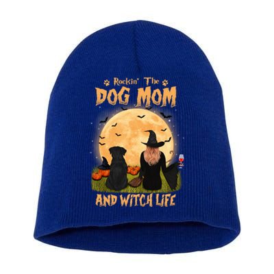 Rocking The Dog Mom And Witch Life Rottweiler Halloween Meaningful Gift Short Acrylic Beanie