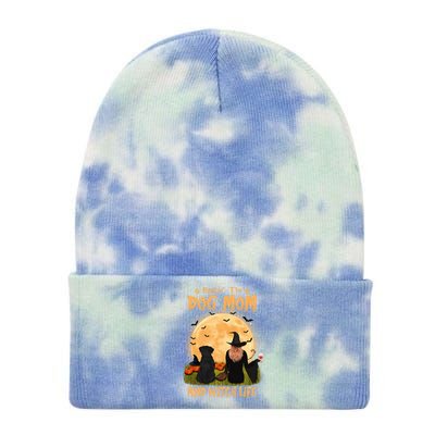 Rocking The Dog Mom And Witch Life Rottweiler Halloween Meaningful Gift Tie Dye 12in Knit Beanie