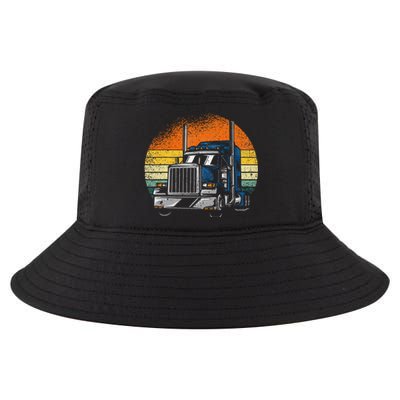 Retro Truck Driver Semi Trailer Truck Vintage Cool Comfort Performance Bucket Hat