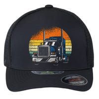 Retro Truck Driver Semi Trailer Truck Vintage Flexfit Unipanel Trucker Cap