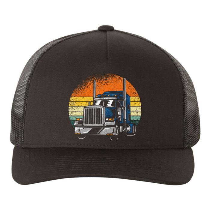 Retro Truck Driver Semi Trailer Truck Vintage Yupoong Adult 5-Panel Trucker Hat