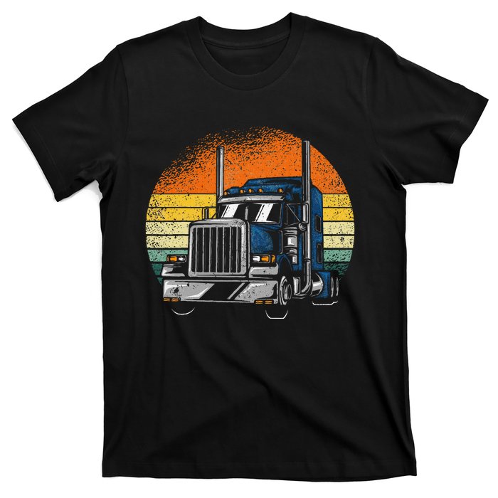 Retro Truck Driver Semi Trailer Truck Vintage T-Shirt