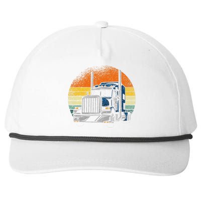 Retro Truck Driver Semi Trailer Truck Vintage Snapback Five-Panel Rope Hat