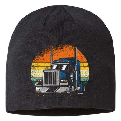 Retro Truck Driver Semi Trailer Truck Vintage Sustainable Beanie