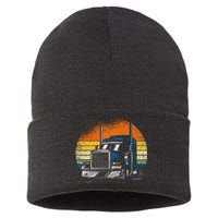 Retro Truck Driver Semi Trailer Truck Vintage Sustainable Knit Beanie