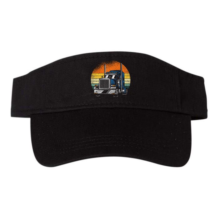 Retro Truck Driver Semi Trailer Truck Vintage Valucap Bio-Washed Visor