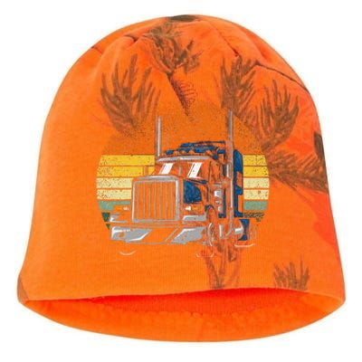 Retro Truck Driver Semi Trailer Truck Vintage Kati - Camo Knit Beanie