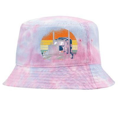 Retro Truck Driver Semi Trailer Truck Vintage Tie-Dyed Bucket Hat