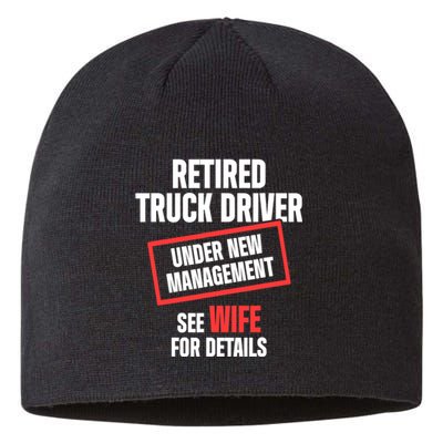 Retired Truck Driver Manage Wife Trucker Retirement Gift Sustainable Beanie