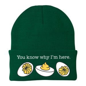 Retro Thanksgiving Dinner You Know Why IM Here Deviled Egg Knit Cap Winter Beanie