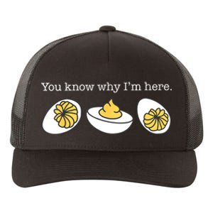 Retro Thanksgiving Dinner You Know Why IM Here Deviled Egg Yupoong Adult 5-Panel Trucker Hat