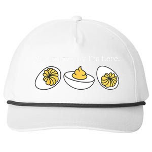 Retro Thanksgiving Dinner You Know Why IM Here Deviled Egg Snapback Five-Panel Rope Hat