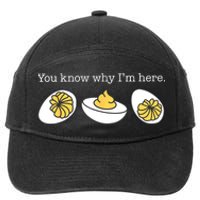 Retro Thanksgiving Dinner You Know Why IM Here Deviled Egg 7-Panel Snapback Hat