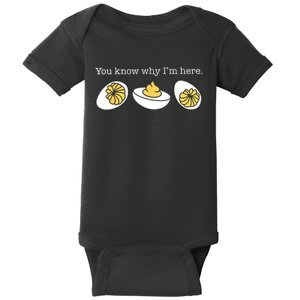 Retro Thanksgiving Dinner You Know Why IM Here Deviled Egg Baby Bodysuit