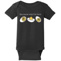 Retro Thanksgiving Dinner You Know Why IM Here Deviled Egg Baby Bodysuit