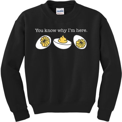 Retro Thanksgiving Dinner You Know Why IM Here Deviled Egg Kids Sweatshirt