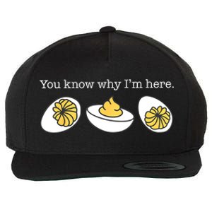 Retro Thanksgiving Dinner You Know Why IM Here Deviled Egg Wool Snapback Cap