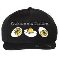 Retro Thanksgiving Dinner You Know Why IM Here Deviled Egg Wool Snapback Cap