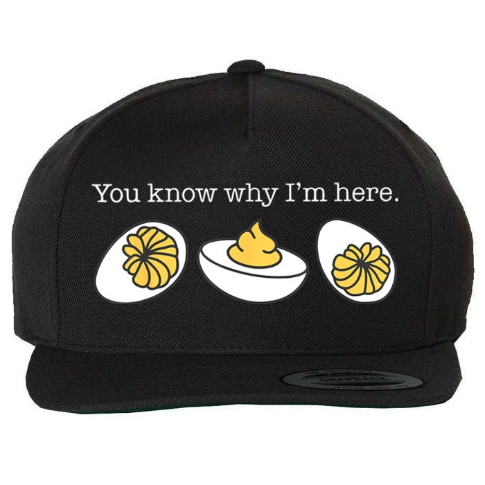 Retro Thanksgiving Dinner You Know Why IM Here Deviled Egg Wool Snapback Cap