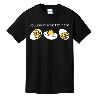 Retro Thanksgiving Dinner You Know Why IM Here Deviled Egg Kids T-Shirt