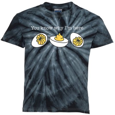 Retro Thanksgiving Dinner You Know Why IM Here Deviled Egg Kids Tie-Dye T-Shirt