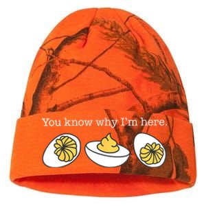 Retro Thanksgiving Dinner You Know Why IM Here Deviled Egg Kati Licensed 12" Camo Beanie