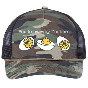 Retro Thanksgiving Dinner You Know Why IM Here Deviled Egg Retro Rope Trucker Hat Cap