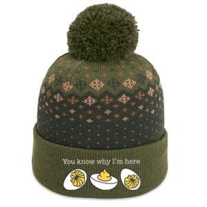 Retro Thanksgiving Dinner You Know Why IM Here Deviled Egg The Baniff Cuffed Pom Beanie