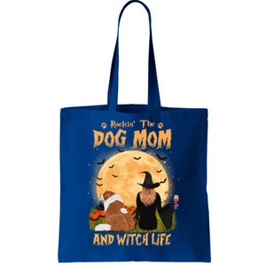 Rocking The Dog Mom And Witch Life St Bernard Halloween Gift Tote Bag