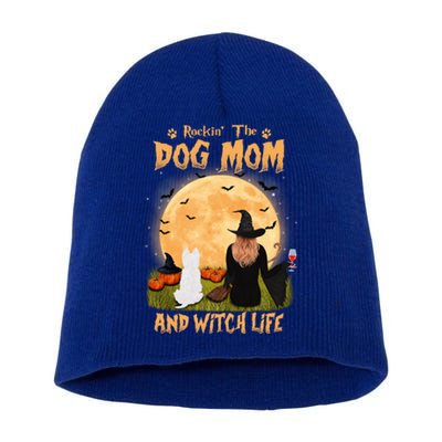 Rocking The Dog Mom And Witch Life Westie Halloween Cute Gift Short Acrylic Beanie