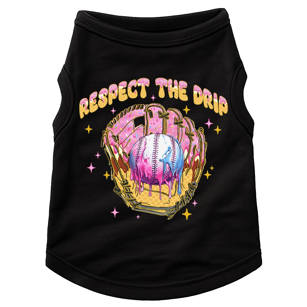 Respect The Drip Baseball Ice Cream Sport Game Day Doggie Tank