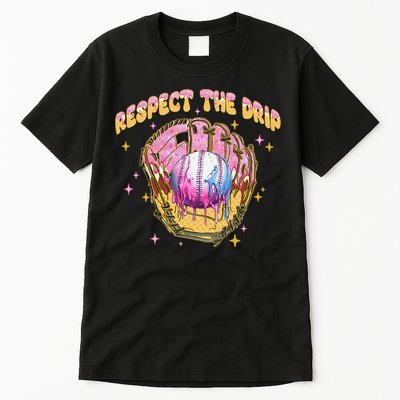 Respect The Drip Baseball Ice Cream Sport Game Day Tall T-Shirt