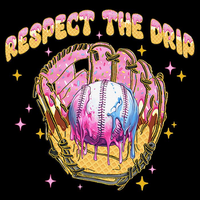 Respect The Drip Baseball Ice Cream Sport Game Day Sustainable Bucket Hat