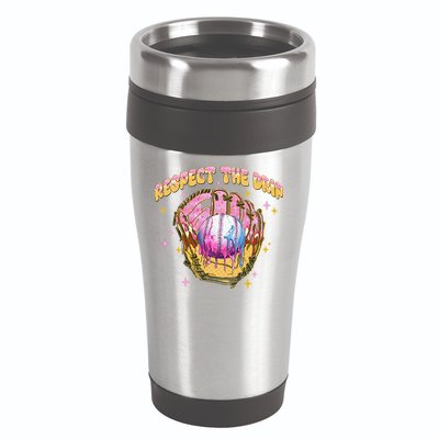 Respect The Drip Baseball Ice Cream Sport Game Day 16oz Travel Tumbler