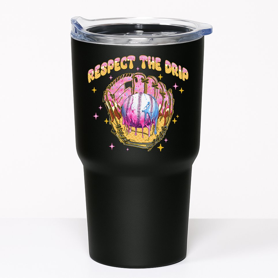 Respect The Drip Baseball Ice Cream Sport Game Day Tumbler