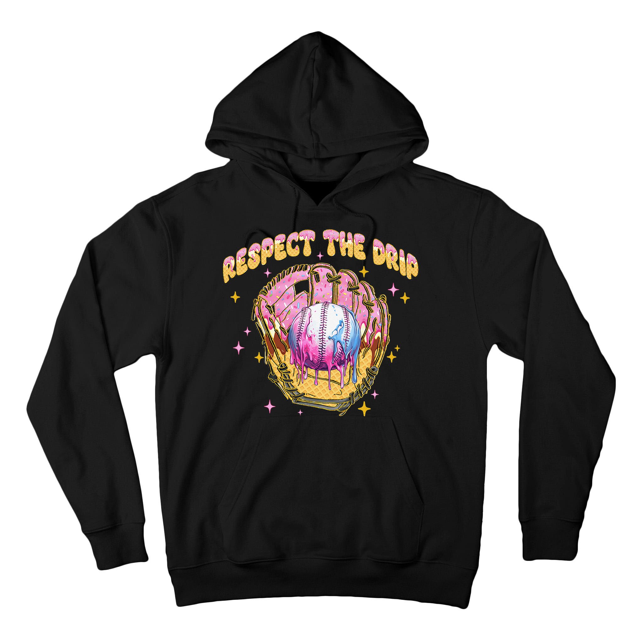 Respect The Drip Baseball Ice Cream Sport Game Day Tall Hoodie