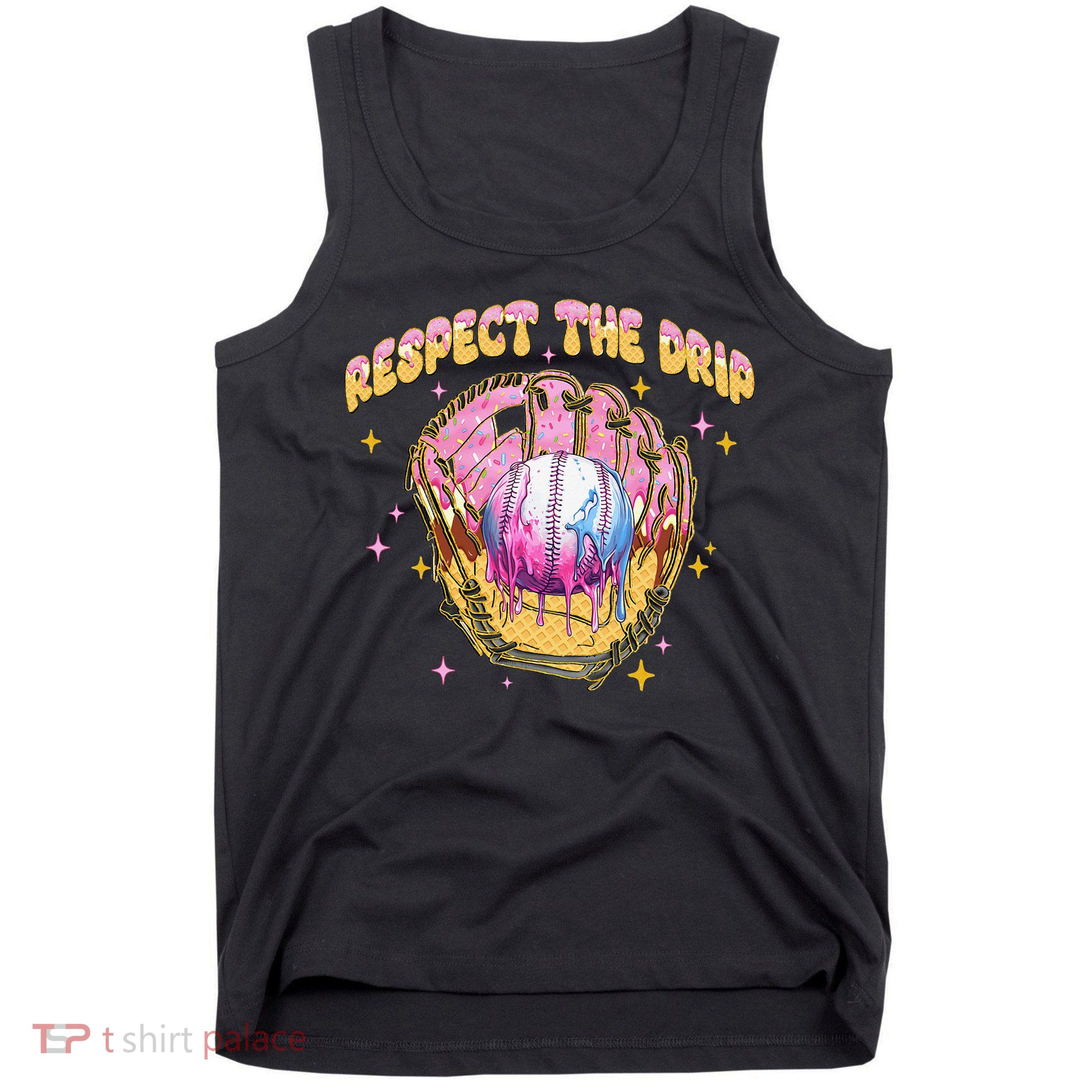 Respect The Drip Baseball Ice Cream Sport Game Day Tank Top