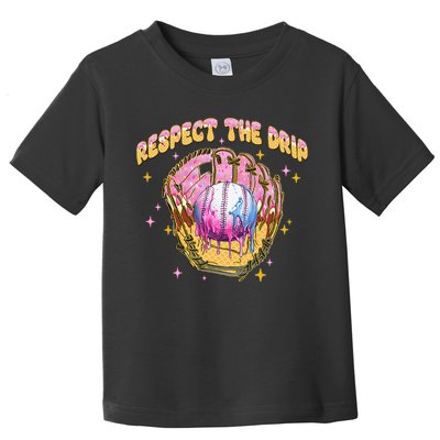 Respect The Drip Baseball Ice Cream Sport Game Day Toddler T-Shirt
