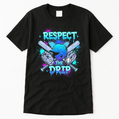Respect The Drip Baseball Ice Cream Drip Tall T-Shirt