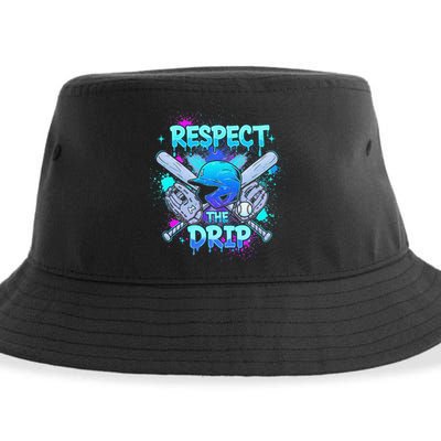 Respect The Drip Baseball Ice Cream Drip Sustainable Bucket Hat