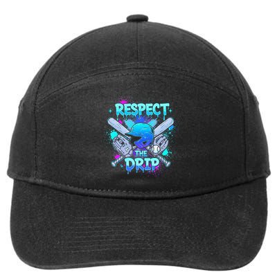 Respect The Drip Baseball Ice Cream Drip 7-Panel Snapback Hat