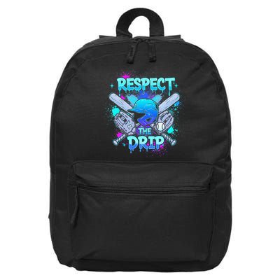Respect The Drip Baseball Ice Cream Drip 16 in Basic Backpack
