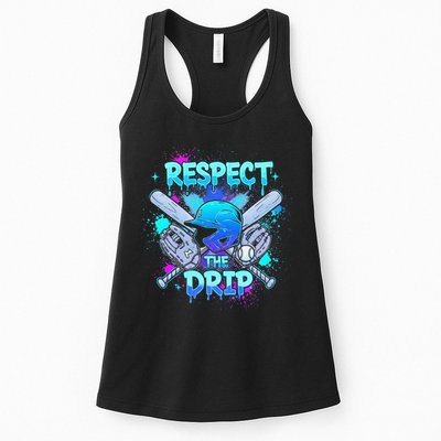 Respect The Drip Baseball Ice Cream Drip Womens Tank Top